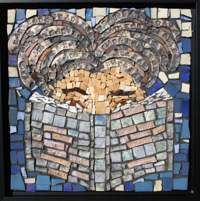 Student work 8×8 mixed media | Pam Stratton Mosaic Artist